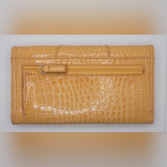 Nine West Yellow Croc-Embossed Clutch - Picture 3 of 9
